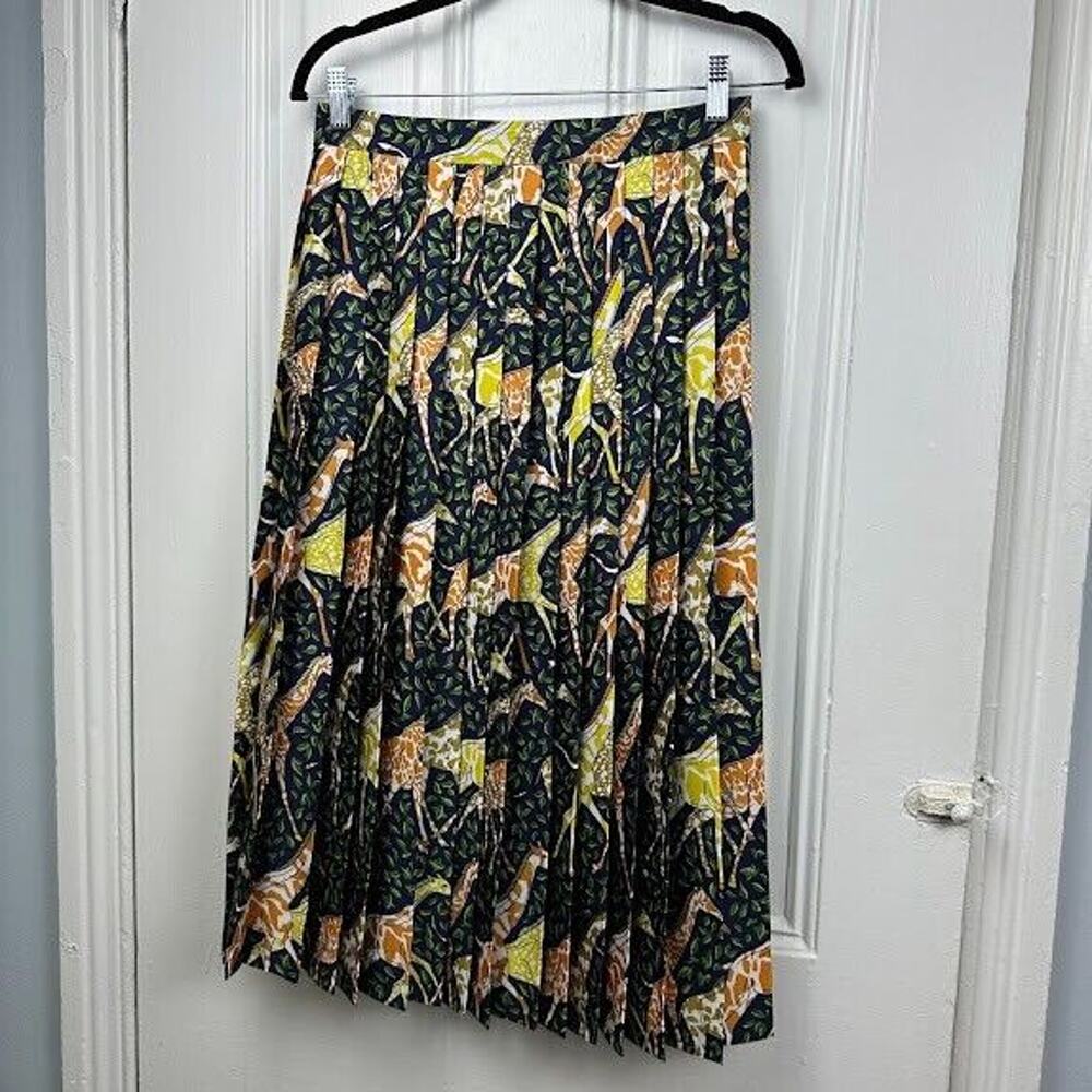 J. Crew Multicolor Animal Print Midi Skirt